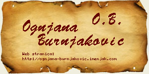 Ognjana Burnjaković vizit kartica